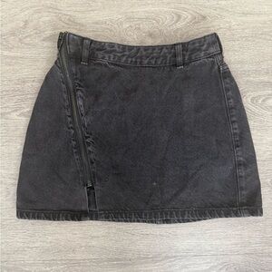 Pull&Bear Black Denim zip skirt size small